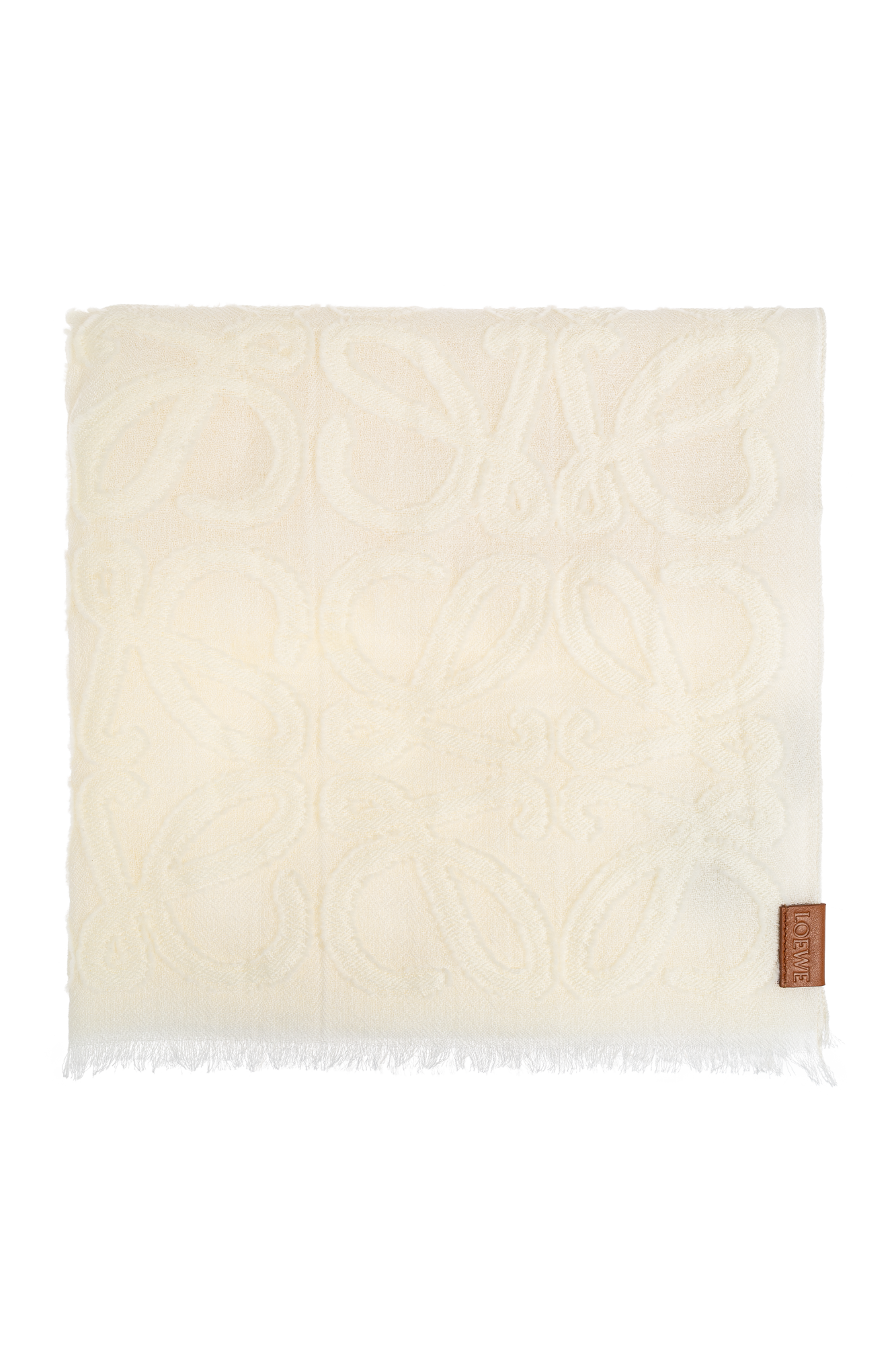 スカーフ Loewe White Logo Scarf Wool and cashmere scarf in white - Loewe | Mytheresa